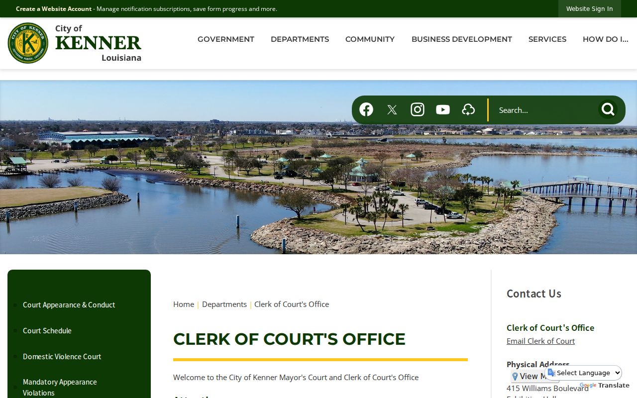 Kenner warrant records Mayor's Court jurisdiction and payment page