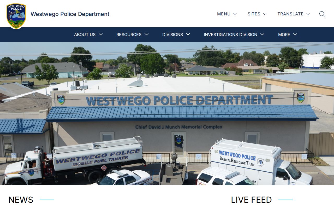Westwego warrant records police resources and divisions page
